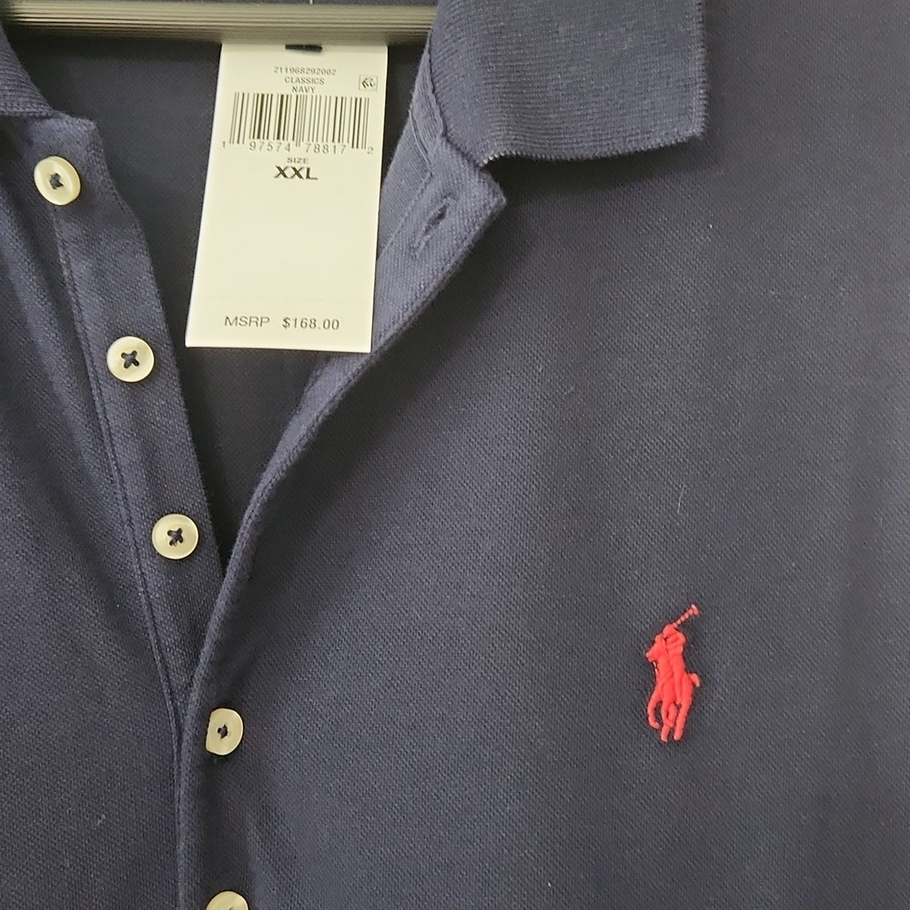 Ralph Lauren Navy Sleeveless Polo Midi Dress with Red Logo - Picture 6 of 10